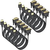HDMI to DVI Cable 6ft 10 Pack, Bidrectional DVI-D/I (Single Link) to HDMI 1080P@60Hz Male to Male Braided Cord for PC Raspberry Pi Xbox One PS5 PS4 Graphics Card to Monitor Projector TV