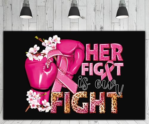 Lager Breast Cancer Awareness Backdrop Black Pink Breast Cancer Banner Decoration Breast Cancer Awareness Photography Background Breast Cancer Fighter Charity Activities 6 X 3.6ft