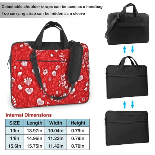 Maletín para portátil estampado floral rojo 14 pulg miniatura 4