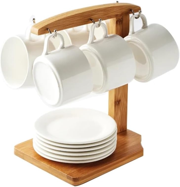 Coffee Tea Cup and Saucer Rack Storage Holder Stand Home Kitchen Mug Hanging Display Drinkware Shelf