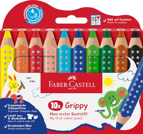 Crayon de couleurs enfant triangulaire ergonomique avec mine épaisse de 10mm