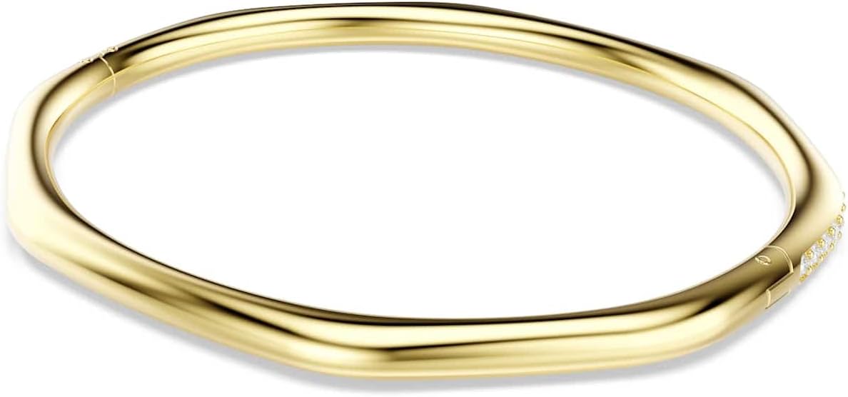 Swarovski Dextera bangle, Octagon shape, Round cut, White, Gold-tone plated - Image 5