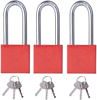 Padlock(3 Pack/30 mm) Individually Keyed Lock Includes 3 Keys Heavy Duty Long Shackle