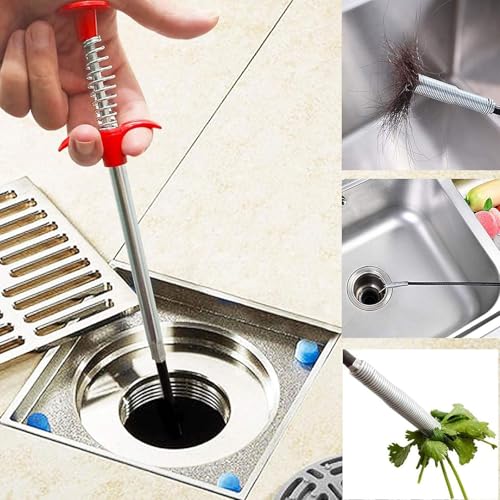 Drain Snake Hair Drain Clog Remover, 61 Inch Shower Snake Sink Unclogger Tool for Home Sink, Bathroom Tub,Drain, Toilet, Tight Spaces — view 6