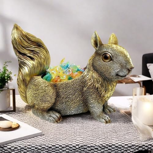 Récipient écureuil en résine, objet de décoration d'animaux maison