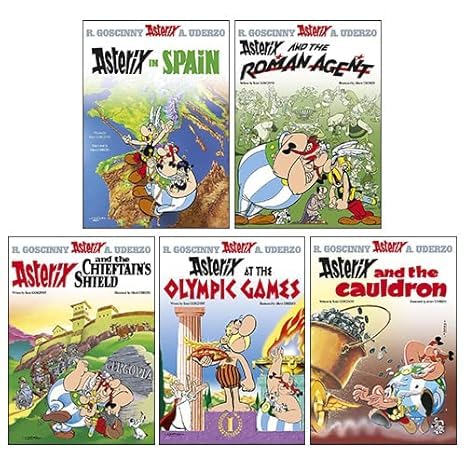 Asterix Series 3 (11-15) Collection 5 Books Set By Rene Goscinny (The Chieftains Shield, At the Olympic Games, Cauldron, Asterix in Spain, the Roman Agent)