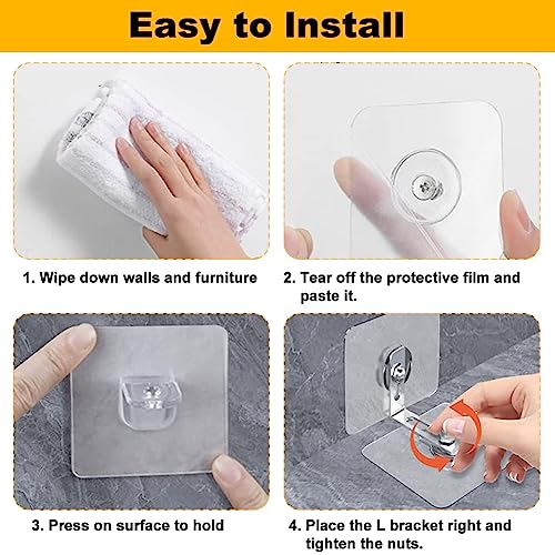 Anclaje Mueble Pared Sin Taladrar 6PCS, 7cm Grande Adhesivo Anclaje de Pared para Muebles Anclaje Pared Mueble Correas de Pared para Muebles Protección Infantil y Protección de Mascotas (6 paquetes) - imagen 6