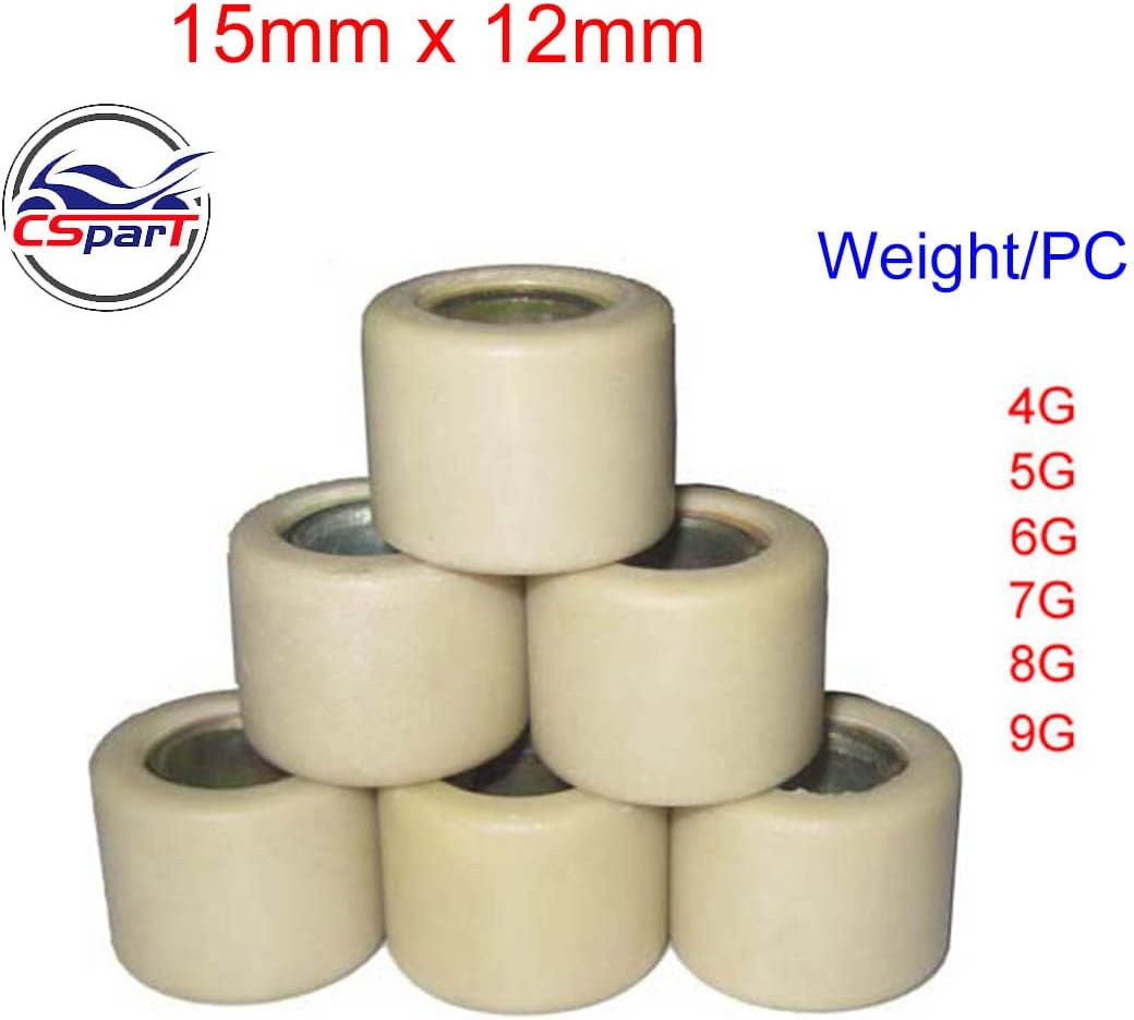 15X12 Racing Variator Roller Weights 6 Grams Sets for Minarelli Jog 50 90 100 Jonway Jmstar Sunny Keeway Scooter ATV Quad Go Kart Buggy