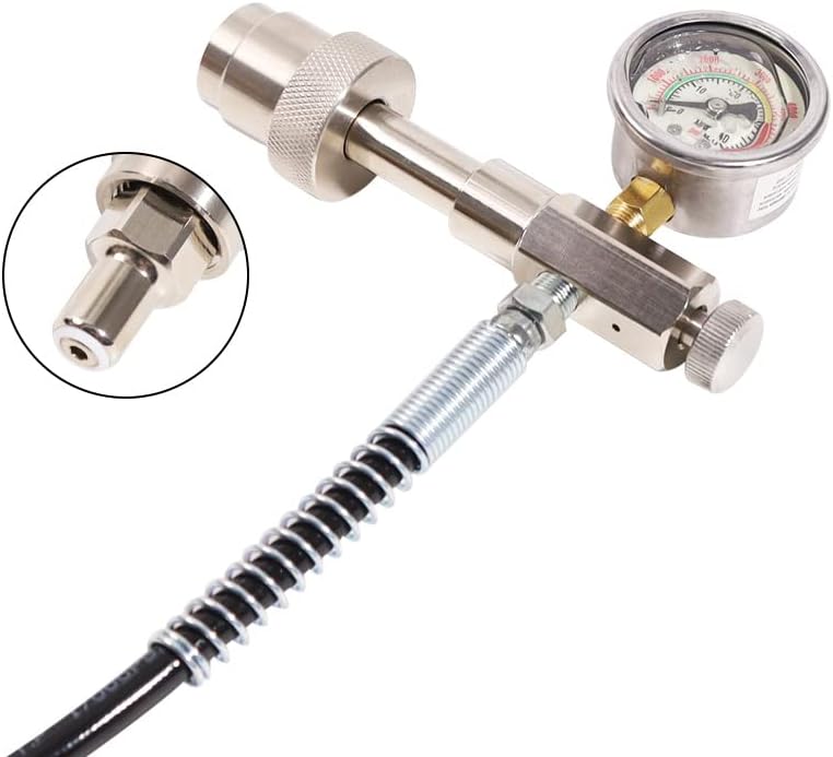 TUXING CGA347 Female Thread Pcp Paintball Filling Station Kit PCP SCUBA Filling Station Charging Adapter with Release Valve,24 Inch High Pressure Hose for 0-6000Psi Inflation Valve Kit