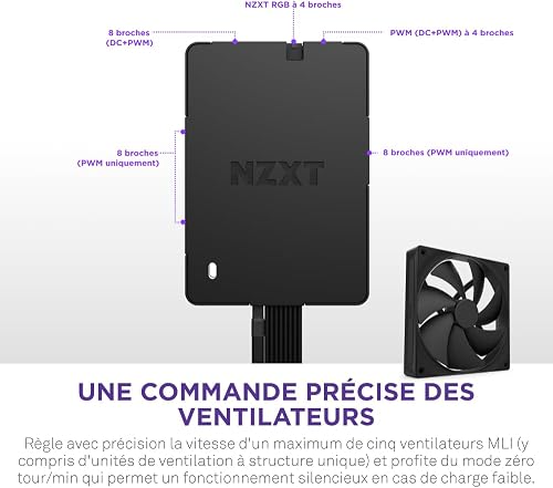 NZXT Control Hub - Contrôleur de Ventilateurs Numérique RGB & PWM - Noir - 3
