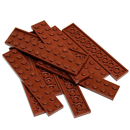 10 pezzi Lego "piastra 2 x 10 gommini", in marrone rossastro - Lego - Immagine 1