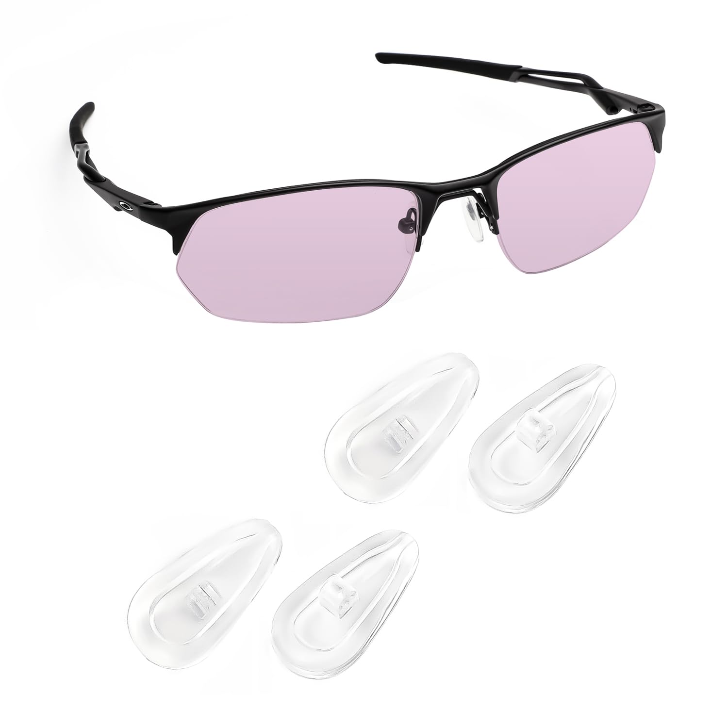 Biyxpiv Replacement Nose Pads Nosepiece for Oakley Wire Tap 2.0 OX5152 Eyeglasses, Easy Installation - 2 Pairs Nose Pad