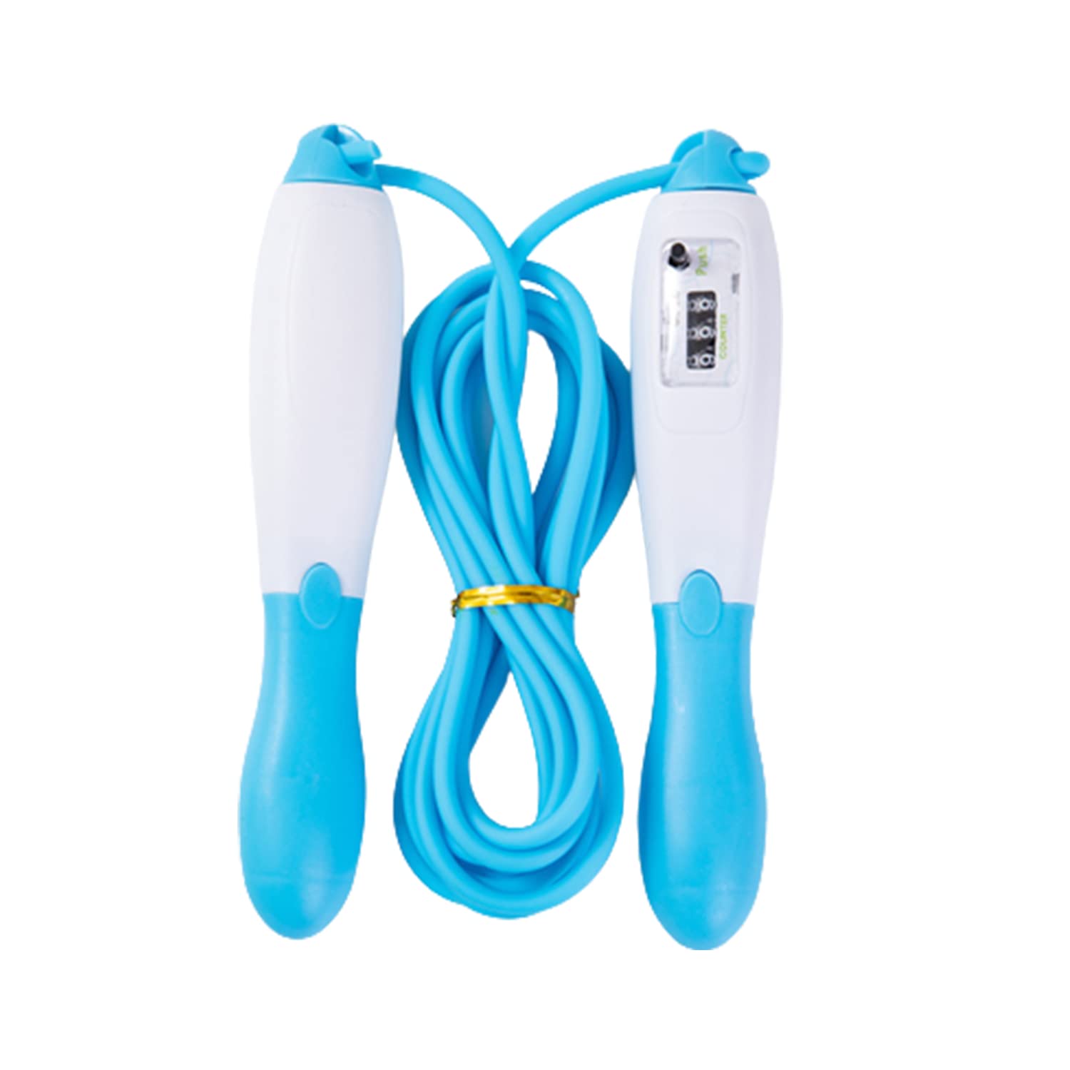 SYGA Fitness Skipping Rope Electronic Counting Skip Rope 2.8 Meter Rubber Rope Sponge Anti Slip Handle for Adult Men and Women - Blue-image-11