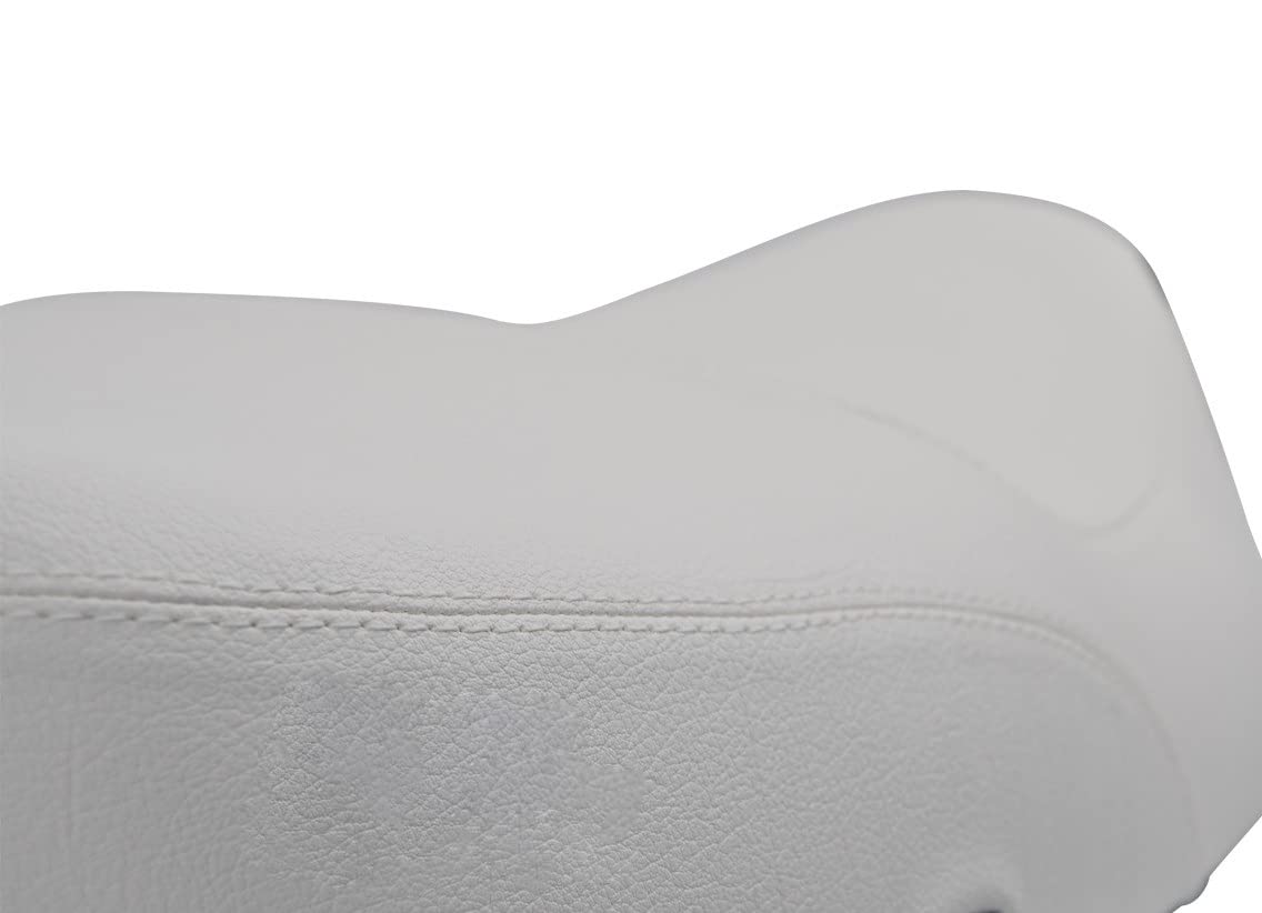 Funda de Asiento Compatible con Piaggio Vespa LX 125/150 2012-2016 Color Blanco con Costuras Blancas