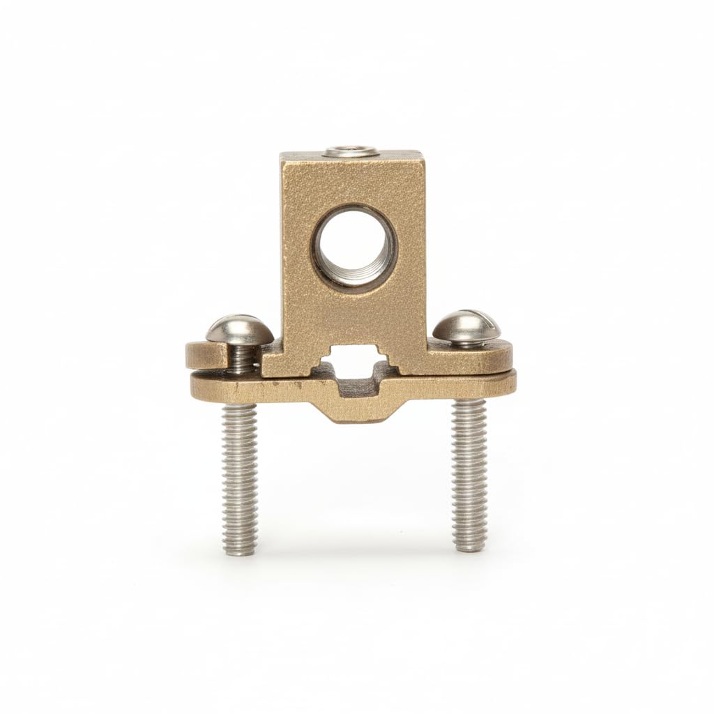 Copper Alloy Ground Clamp Set – 3-Pack, Adjustable 1/2" To 1" Pipe, For Bonding Ground Wire To Water Pipes Or Conduit