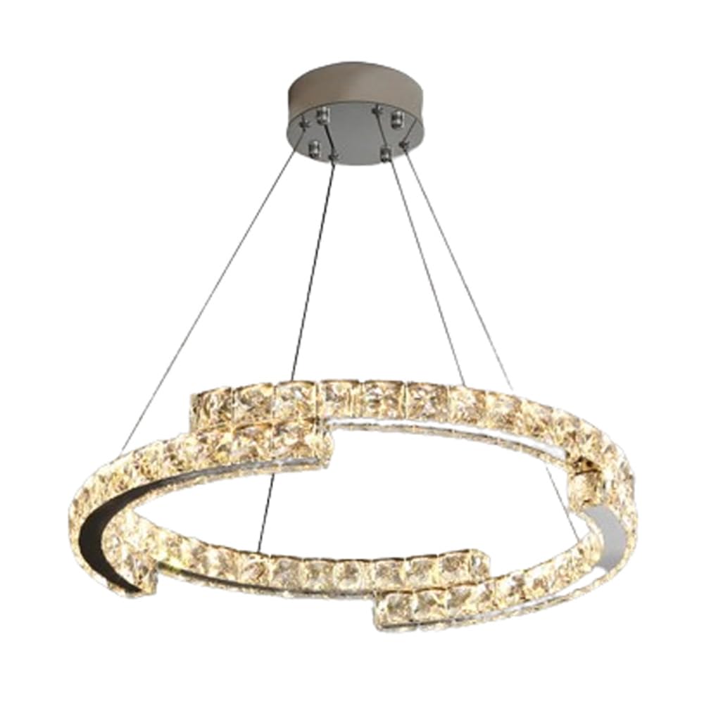 Luminaire salle à manger cristal led variable lustre anneau