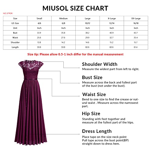 Miusol Women's Formal Floral Lace Evening Party Maxi Dress (Medium, Black) #TOP5