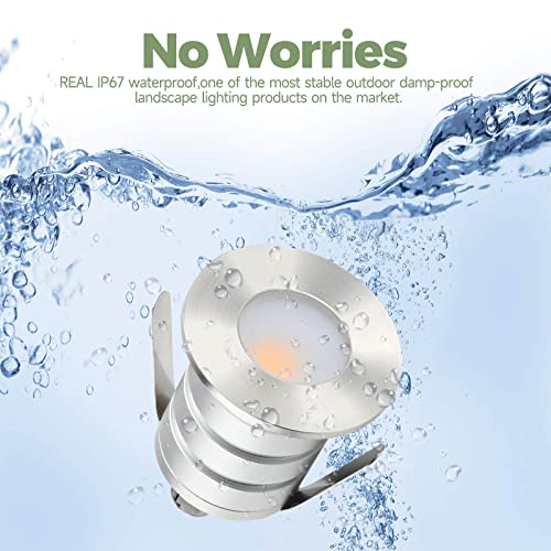 Gardencoin Outdoor Recessed Led Lights, Widely Used Deck Stair And Soffit Lighting, 3W 12-24V Low Voltage Landscape In Ground Well Light, Underwater Pond Light Ultra Waterproof (3000K-6Pack) #TOP2