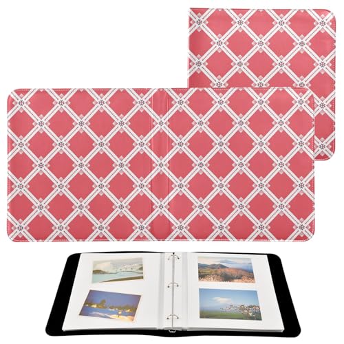 Álbum de Fotos Autoadhesivo DIY Scrapbook Geométrico Rojo con Anillas 3 Argollas 40 Páginas 8x10 para Recuerdos miniatura 2