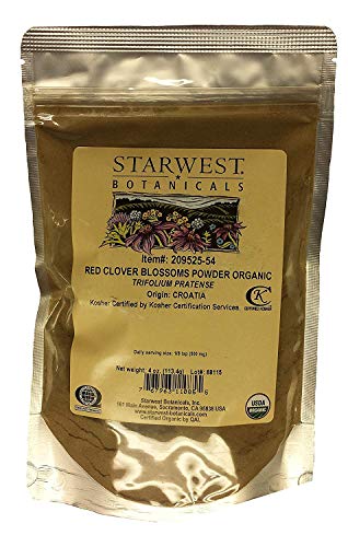 Starwest Botanicals, Organic Red Clover Blossom Powder, 4 Oz (113 G)