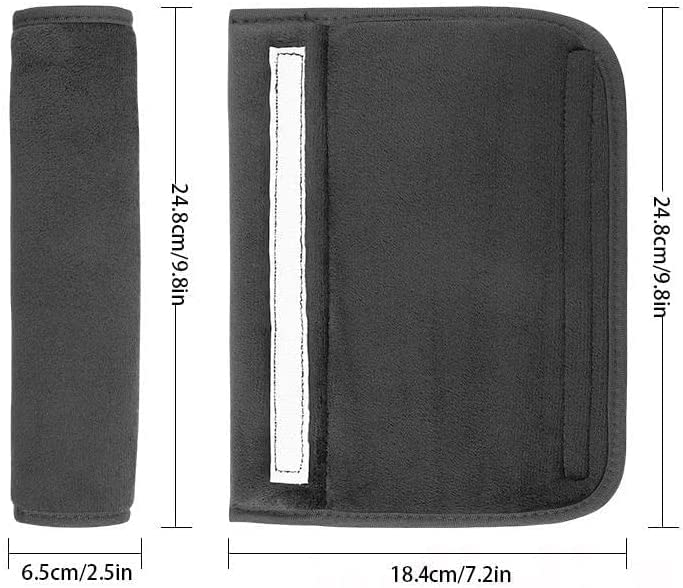 2 Pezzi Copri Imbottitura per Cintura di Sicurezza per Auto, Imbottiture per Cintura di Sicurezza per Auto Cinghia per Cintura di Sicurezza Spallina per Bagagli per Adulti e Bambini (Nero)