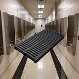CMYUN Channel Drain High Polymer Sewer Drainage Grates/Gutter Cover, Cuttable Rectangular Well Cover, Channel Drain Grating for Yard Driveways Garage Plazas Restrooms(50x25x3cm/19.7x9.8x1.2in)