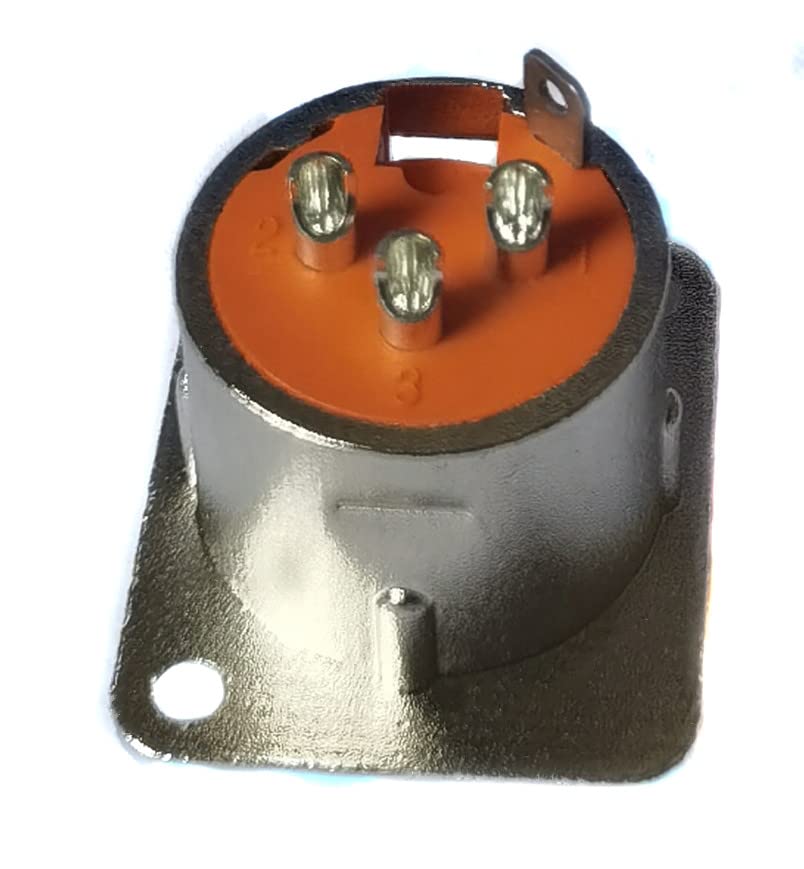 XLR macho 3 pines para montaje en panel, pack de 4 miniatura 3