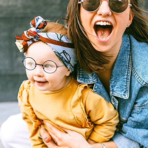 Zjoey 3 Pairs Kid Costume Santa Claus Glasses Metal Wire Rim Clear Lens Eyewear Fabric Doll Dress Up Eyeglasses Dolls Costume Accessories For Old Man Old Lady Costume (4.53 Inch, Fit For Kid Costume) #TOP4