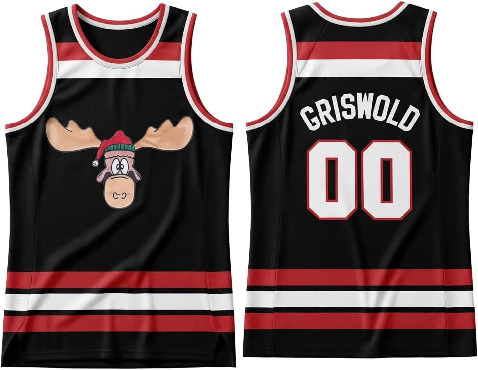 Griswold Moose Clark #00 Basketball Jersey–X-Mas Vacation Stitched Letters & Numbers, Fan Apparel Breathable Polyester, S-5XL