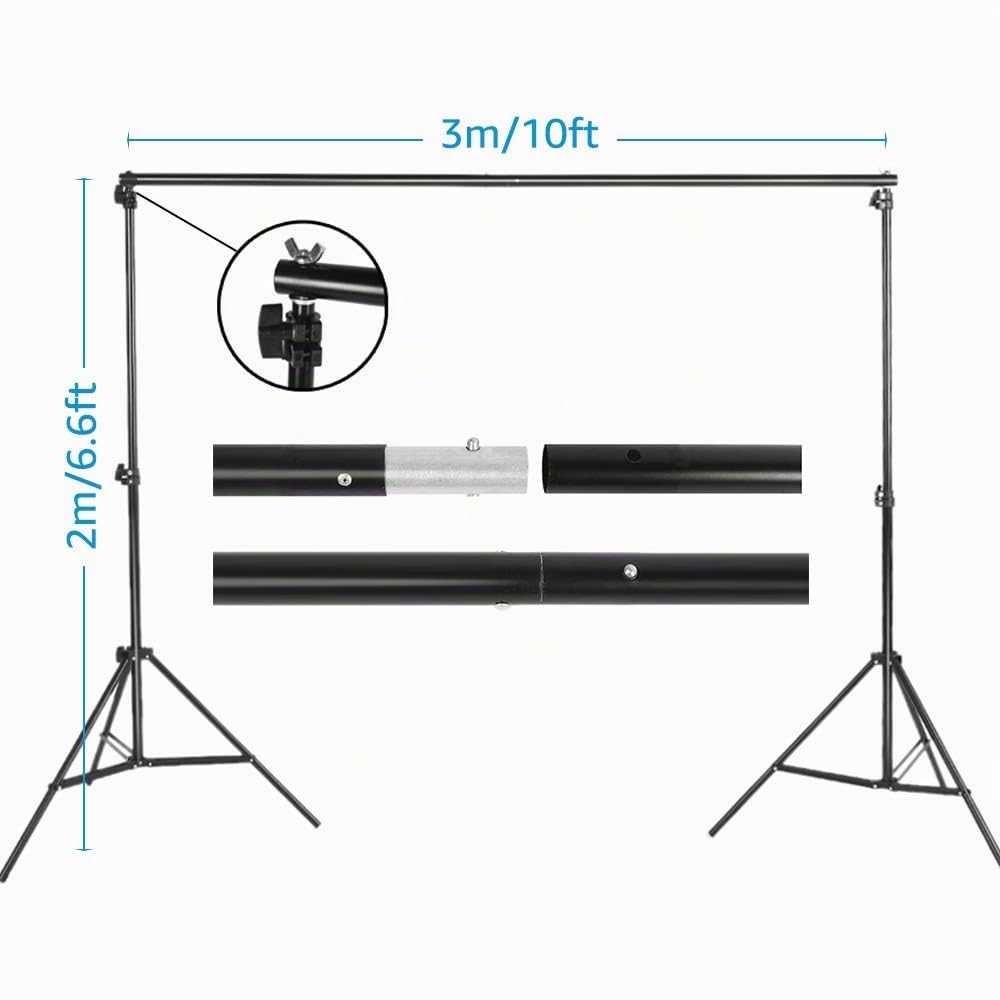Andoer Telo Verde Green Screen 2x3m, Supporto e Morsetti per Fotografia e Video
