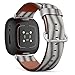 CJBROES Replacement Leather Watch Band, Compatible with Fitbit Versa 3 and Fitbit Sense of Wristband Bracelet Accessory - rippleing
