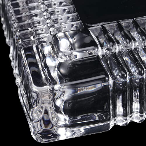 ZEONHAK 4 Pack 7 Inches Square Glass Ashtray, Luxury Glass Ashtray for Cigarettes, Cigars, Office, Tabletop, Restaurant, Decoration