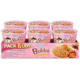 Ramen con fideos salteados con pollo picante Samyang Buldak, Hot Chicken Ramen Carbonara, Hot chicken ramen instantáneo muy rico y picante, Sabor a carbonara, Pack 6 paquetes de 80g cada uno