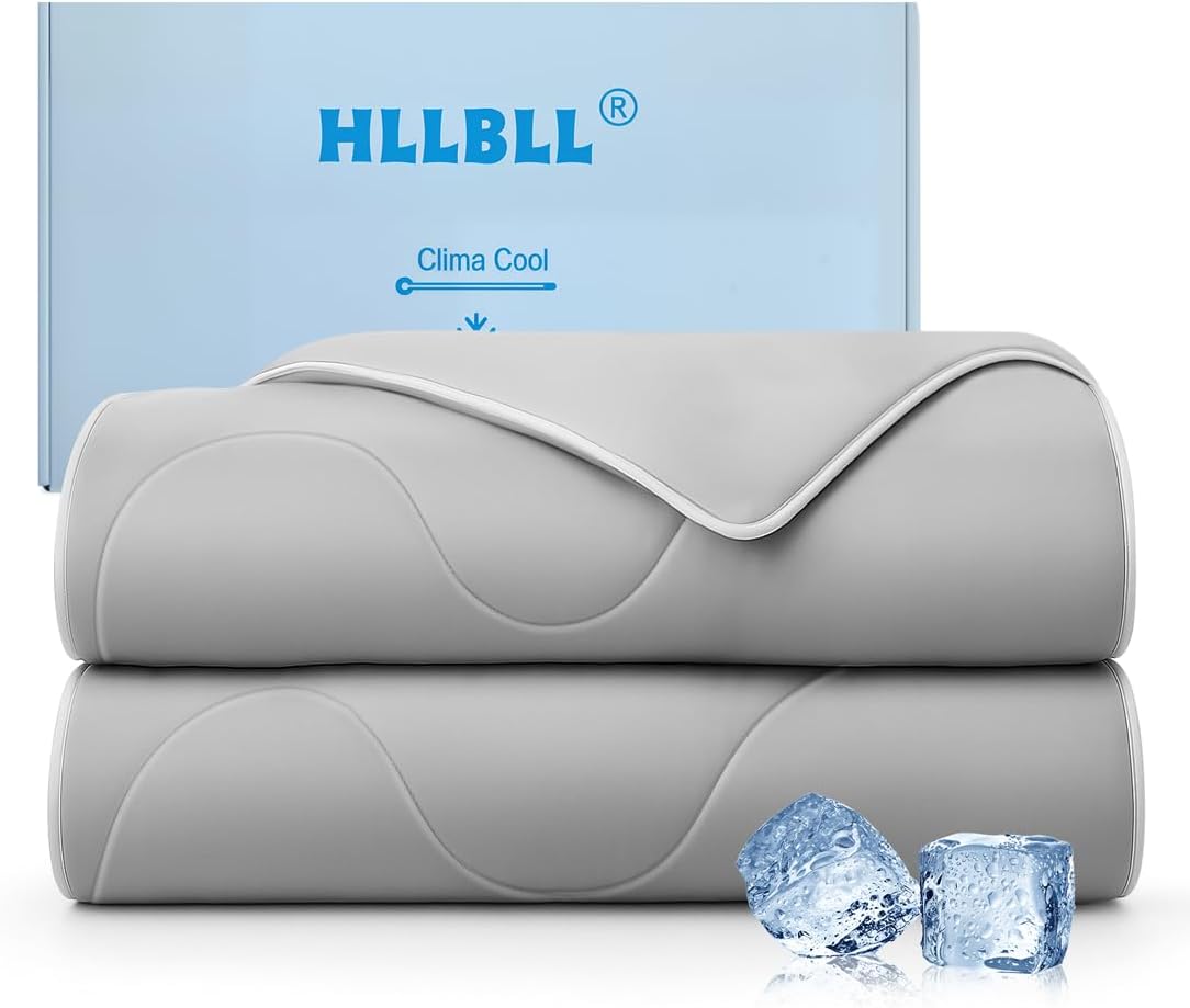 HLLBLL® Cooling Comforter, Ultra Cold Fiber Technology, All-Season Lightweight Blanket to Quickly Cool Down,Deep Sleep Throughout The Night (Cool Gray, King/Cali King (106"x90")) Cool Gray King/Cali King (106"x90")