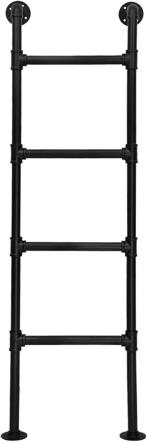 Heavy Duty Iron Pipe Bunk Bed Ladder, Multi-Purpose Loft Straight Ladder, Wall Mounted Hanging Ladder for Basement Egress