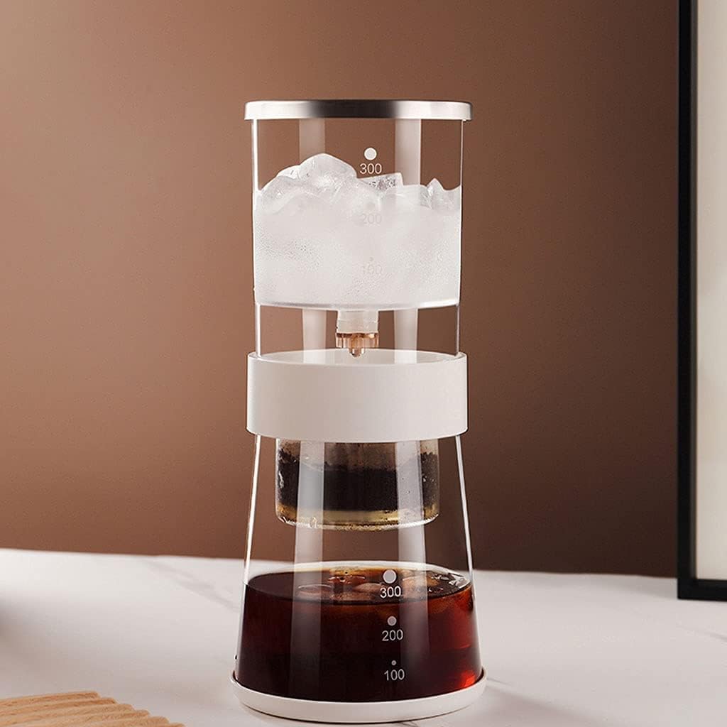 Habiba Iced Drip Coffee Maker Modern Siphon Coffee Maker，Cold Brew Dripper Iced Coffee Brewer Maker with Stainless Steel Pot Lid，Detachable Coffee Maker Reusable
