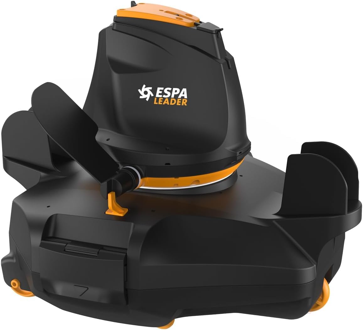 ESPA LEADER Robot Limpiafondos Piscina Automatico Cyclone 100 Aspiración y Limpieza de Fondos hasta 20 m², Caudal Máx. 60 l/​min, Autonomía 45 Minutos, Sistema Stop & Go y Sensor de Agua