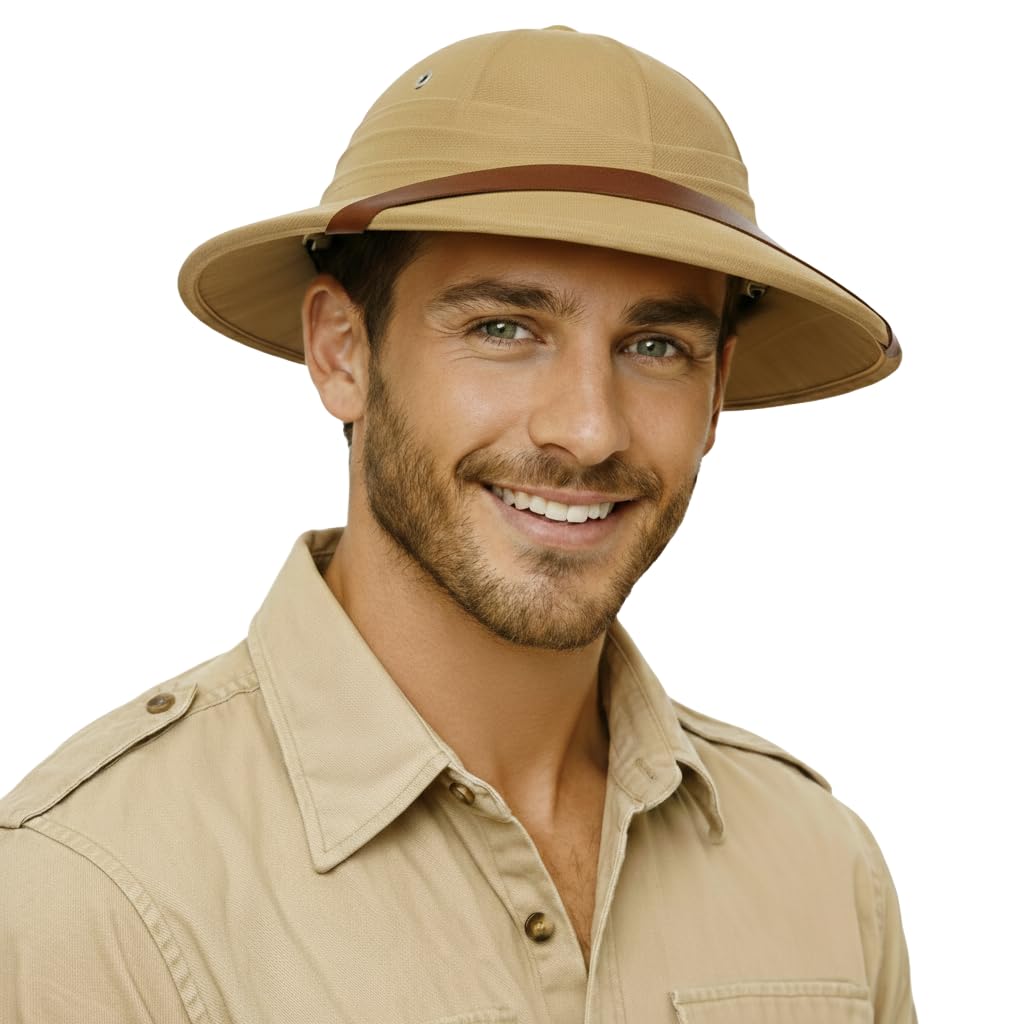 Nicky Bigs Novelties Safari British Pith Helmet Costume Hat Tan