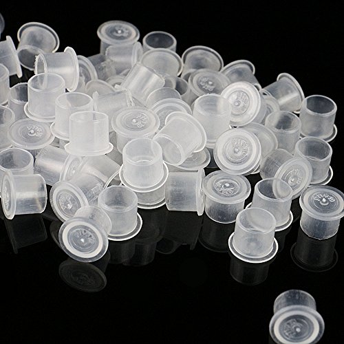 Tattoo Ink Caps Medium - 1000PCS Disposable Plastic Tattoo Ink Cap with Base Tattoo Cups for Tattooing, Tattoo Ink, Tattoo Supplies (14 * 12mm)