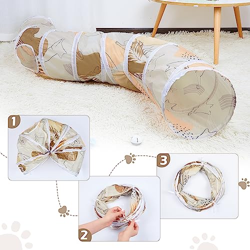 Image of Glittme Cat Tunnel, Cat Tunnels for Indoor Cats, S-Shape Cats Cave with Cat Toys, Foldable Cat Tubes and Tunnels for Cats, Rabbit, Puppy, Guinea Pig