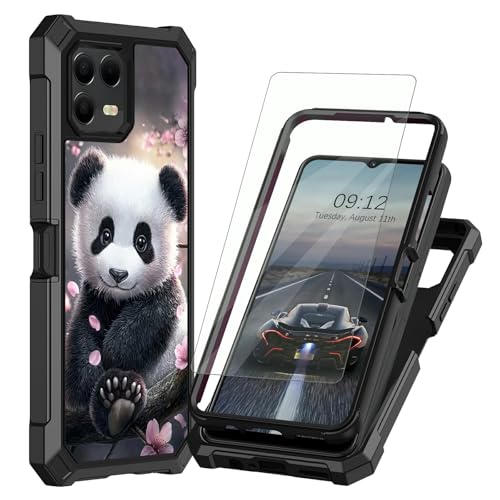BEOTIWAD Case for T-Mobile REVVL 8 Pro,Cute Baby Panda | For T-Mobile REVVL 8 Pro and for T Phone 3 Pro 5G; Dual-Layer PC TPU Case with Screen Protector and Reinforced Corners