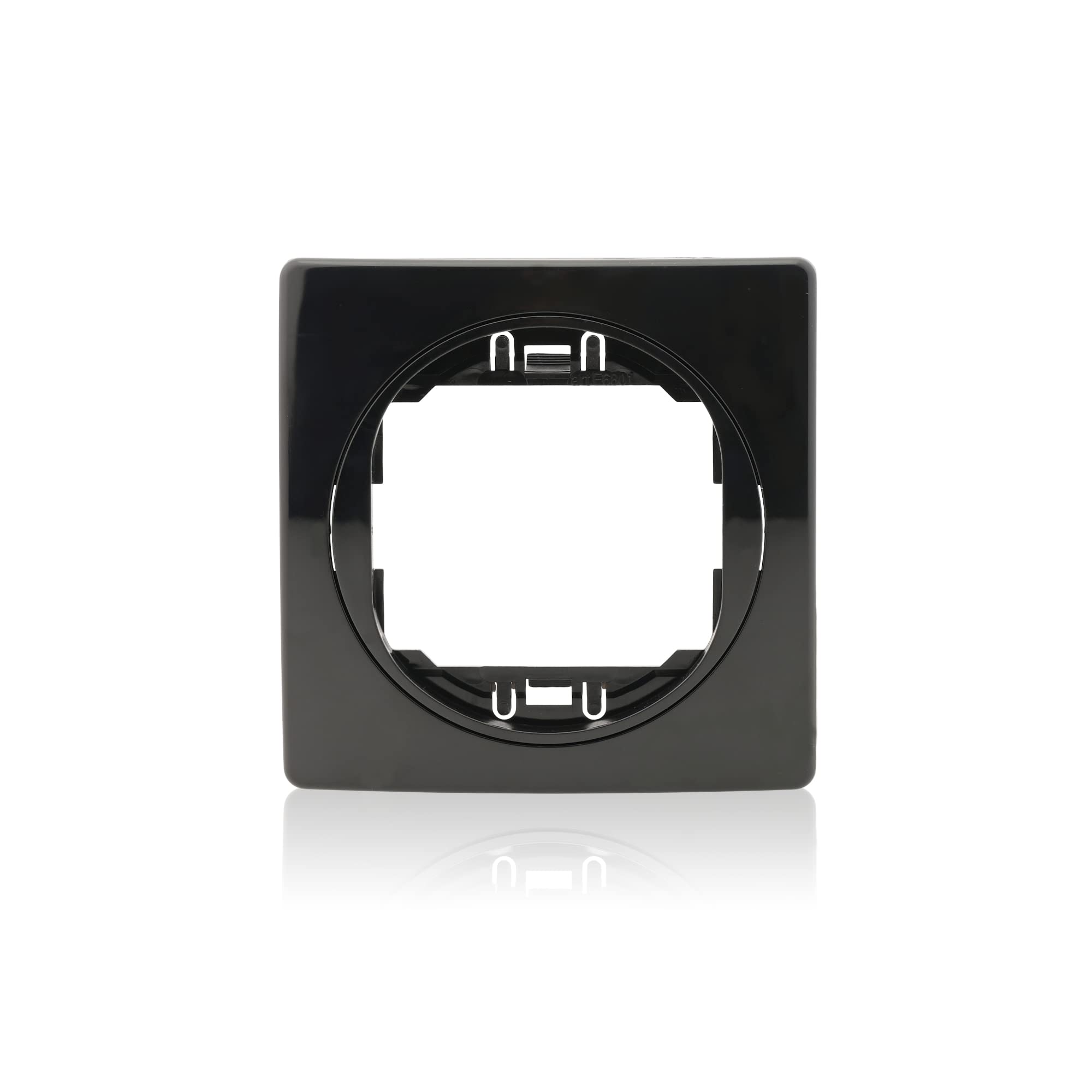 Intratec Daten-Dose Nobilis Schwarz, 2xRJ45 Cat 6 FTP Ø 60 mm & Rahmen 1-fach ABS zur Wandmontage, 80 x 80 mm