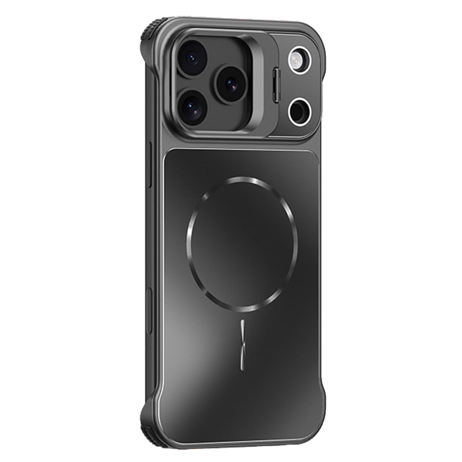 Guscio For IPhone 17/17Air/17Pro/17Pro Max, Rigido Senza Telaio Con Copertura For Paraurti Angolari Rinforzati, Custodia Magnetica For Cavalletto Di Protezione Della Fotocamera(Black,17 Pro Max)