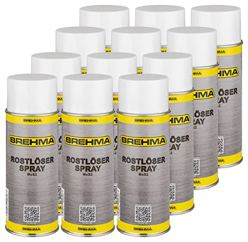 BREHMA 12x Rostlöser mit MoS2 Intensiv Rostlöserspray 400ml Korrosionsschutz