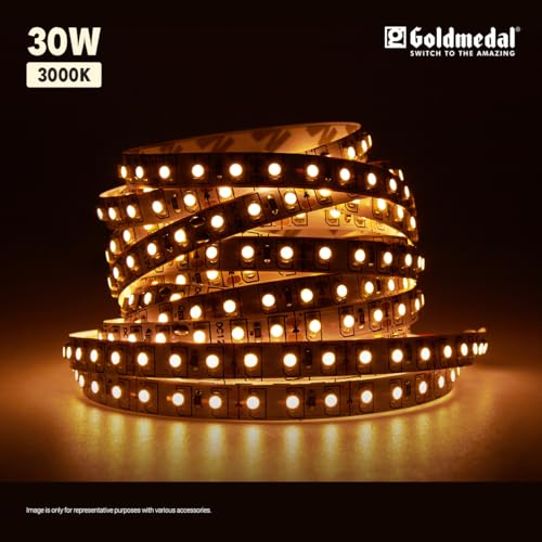 Image of Goldmedal Cripton 4040 30W IP20 5 Meter LED Strip Light for Home Decoration | False Ceiling Light | Decor Lights | Indoor Application | 60 LEDs Per Meter |Warm White(3000K)