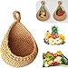 BMBM Corbeilles de Fruits Légumes Suspendues au Mur,Corbeille De Fruits Ou De Légumes Tissée à La Main en Forme De Goutte d'eau De Jute, Panier De Rangement Suspendu De Cuisine (15cm x 14cm)