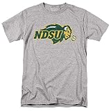 North Dakota State University NDSU Bison Official NDS Bison Logo Unisex Adult T-Shirt, Athletic Heather, Medium