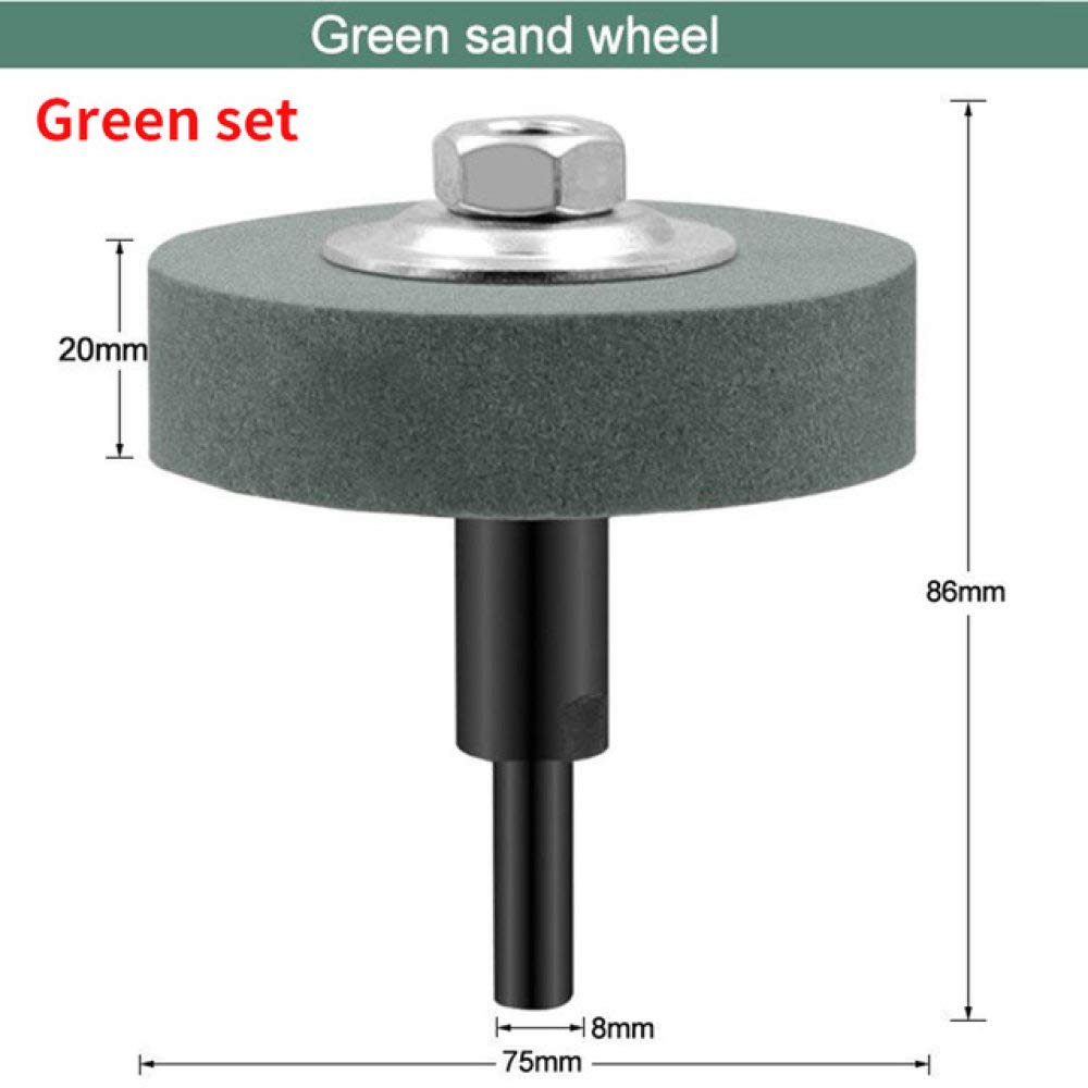 Muela de Pulido, Muela Abrasiva Pequeña para Pulir Esmeril Muela Abrasiva de Metal Accesorios para Amoladora Eléctrica Herramienta Rotativa Abrasiva de Piedra/Green Set