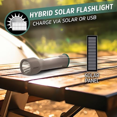 Energizer S-600 LED Flashlight Rechargeable Solar and AA Battery Power Options, Super Bright IPX4 Water Resistant Flashlights High Lumens for Emergencies, Outdoors, DIY by Energizer - Image 2
