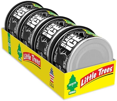 LITTLE TREES Car Air Freshener | Fiber Can Provides Long Lasting Scent for Auto or Home | Recycled Fiber | Black Ice, 4 Air Fresheners — view 7